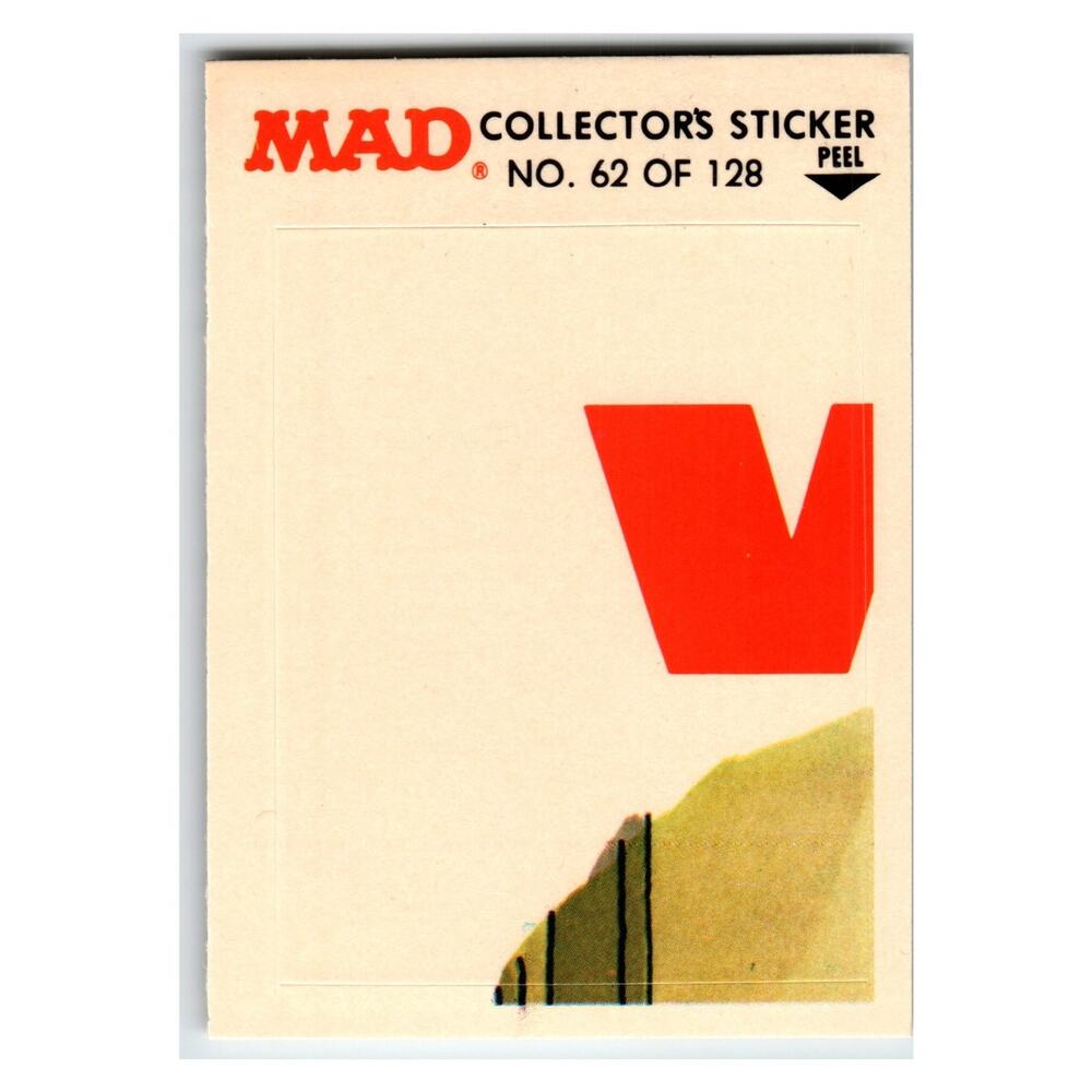 MAD Collector's Sticker No. 62 of 128 1983 Fleer